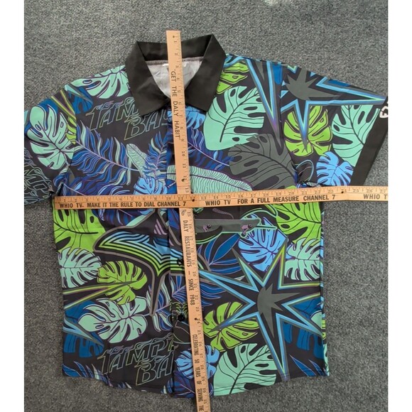 Tampa Bay Rays Shirt Men's XL City Connect Hawaiian Tropical Button Down Devil - Picture 7 of 15